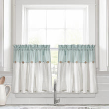 Carregar imagem no visualizador da galeria, Linen Button Kitchen Window Tiers Set
