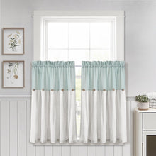 Carregar imagem no visualizador da galeria, Linen Button Kitchen Window Tiers Set
