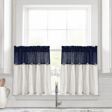 Cargar imagen en el visor de la galería, Linen Button Kitchen Window Tiers Set
