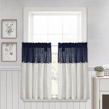 Carregar imagem no visualizador da galeria, Linen Button Kitchen Window Tiers Set
