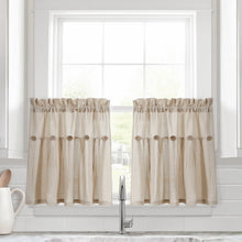 Carregar imagem no visualizador da galeria, Linen Button Kitchen Window Tiers Set
