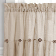 Cargar imagen en el visor de la galería, Linen Button Kitchen Window Tiers Set
