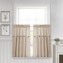 Carregar imagem no visualizador da galeria, Linen Button Kitchen Window Tiers Set
