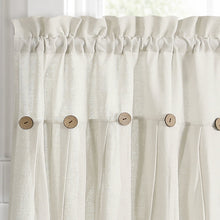 Carregar imagem no visualizador da galeria, Linen Button Kitchen Window Tiers Set
