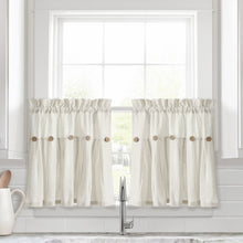 Cargar imagen en el visor de la galería, Linen Button Kitchen Window Tiers Set
