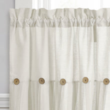 Cargar imagen en el visor de la galería, Linen Button Kitchen Window Tiers Set
