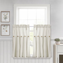 Carregar imagem no visualizador da galeria, Linen Button Kitchen Window Tiers Set
