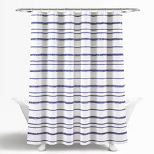 Load image into Gallery viewer, Stripe Clip Jacquard Shower Curtain
