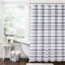 Load image into Gallery viewer, Stripe Clip Jacquard Shower Curtain
