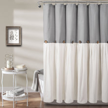 Load image into Gallery viewer, Linen Button Shower Curtain
