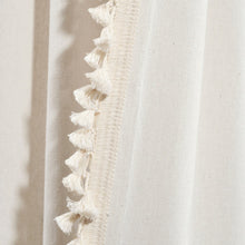 Load image into Gallery viewer, Faux Linen Tassel Window Curtain Panel
