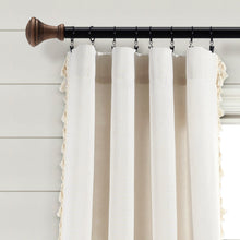 Load image into Gallery viewer, Faux Linen Tassel Window Curtain Panel
