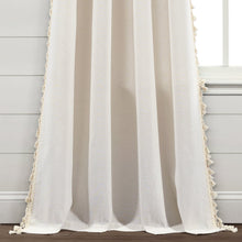 Load image into Gallery viewer, Faux Linen Tassel Window Curtain Panel
