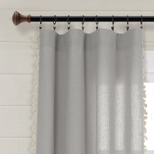 Load image into Gallery viewer, Faux Linen Tassel Window Curtain Panel
