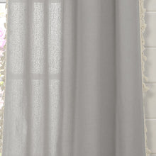 Load image into Gallery viewer, Faux Linen Tassel Window Curtain Panel
