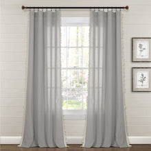 Load image into Gallery viewer, Faux Linen Tassel Window Curtain Panel
