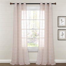 Carregar imagem no visualizador da galeria, Farmhouse Textured Grommet Sheer Window Curtain Panel Set
