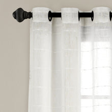 Carregar imagem no visualizador da galeria, Farmhouse Textured Grommet Sheer Window Curtain Panel Set
