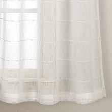 Carregar imagem no visualizador da galeria, Farmhouse Textured Grommet Sheer Window Curtain Panel Set
