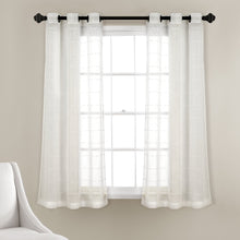 Carregar imagem no visualizador da galeria, Farmhouse Textured Grommet Sheer Window Curtain Panel Set
