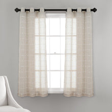 Cargar imagen en el visor de la galería, Farmhouse Textured Grommet Sheer Window Curtain Panel Set
