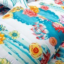 Cargar imagen en el visor de la galería, Southwest Vibrant Cactus Reversible 3 Piece Quilt Set
