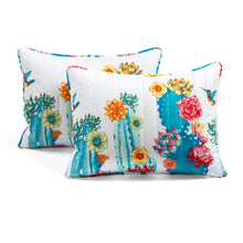 Cargar imagen en el visor de la galería, Southwest Vibrant Cactus Reversible 3 Piece Quilt Set
