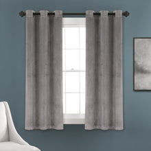 Load image into Gallery viewer, Prima Velvet Solid Grommet Light Filtering Window Curtain Panel Set
