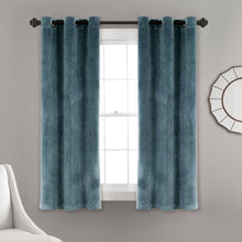 Load image into Gallery viewer, Prima Velvet Solid Grommet Light Filtering Window Curtain Panel Set
