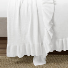 Cargar imagen en el visor de la galería, Reyna Soft Knitted Ruffle Blanket/Coverlet
