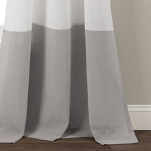 Load image into Gallery viewer, Faux Linen Grommet Color Block Window Curtain Panel
