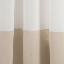 Load image into Gallery viewer, Faux Linen Grommet Color Block Window Curtain Panel
