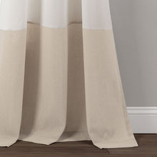 Load image into Gallery viewer, Faux Linen Grommet Color Block Window Curtain Panel
