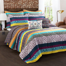 Load image into Gallery viewer, Boho Stripe 7 Piece Comforter Set
