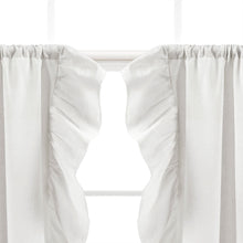 Load image into Gallery viewer, Faux Linen Ruffle Kitchen Window Tiers Set
