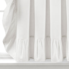 Cargar imagen en el visor de la galería, Faux Linen Ruffle Kitchen Window Tiers Set
