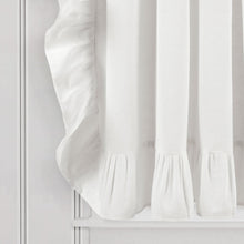 Cargar imagen en el visor de la galería, Faux Linen Ruffle Kitchen Window Tiers Set
