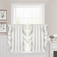 Carregar imagem no visualizador da galeria, Faux Linen Ruffle Kitchen Window Tiers Set
