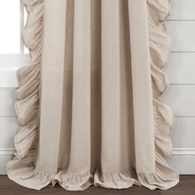 Load image into Gallery viewer, Faux Linen Ruffle Window Curtain Panel
