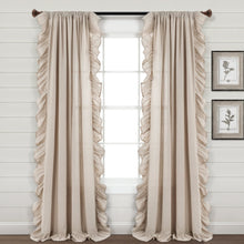 Load image into Gallery viewer, Faux Linen Ruffle Window Curtain Panel
