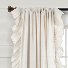 Carregar imagem no visualizador da galeria, Faux Linen Ruffle Window Curtain Panel
