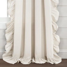 Cargar imagen en el visor de la galería, Faux Linen Ruffle Window Curtain Panel
