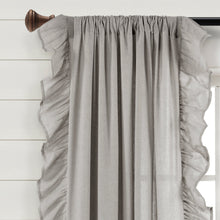 Cargar imagen en el visor de la galería, Faux Linen Ruffle Window Curtain Panel
