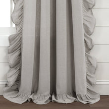 Cargar imagen en el visor de la galería, Faux Linen Ruffle Window Curtain Panel
