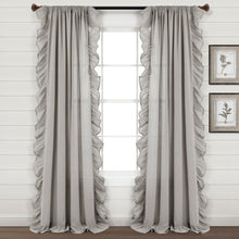 Load image into Gallery viewer, Faux Linen Ruffle Window Curtain Panel
