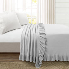 Load image into Gallery viewer, Reyna Soft Knitted Ruffle Blanket/Coverlet
