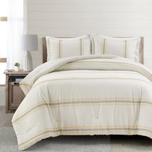 Cargar imagen en el visor de la galería, Farmhouse Stripe Reversible Comforter Set
