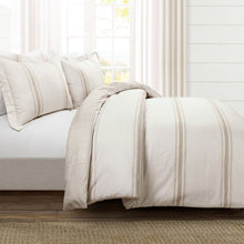 Cargar imagen en el visor de la galería, Farmhouse Stripe 100% Cotton Duvet Cover Set
