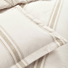 Cargar imagen en el visor de la galería, Farmhouse Stripe 100% Cotton Duvet Cover Set
