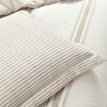 Cargar imagen en el visor de la galería, Farmhouse Stripe 100% Cotton Duvet Cover Set
